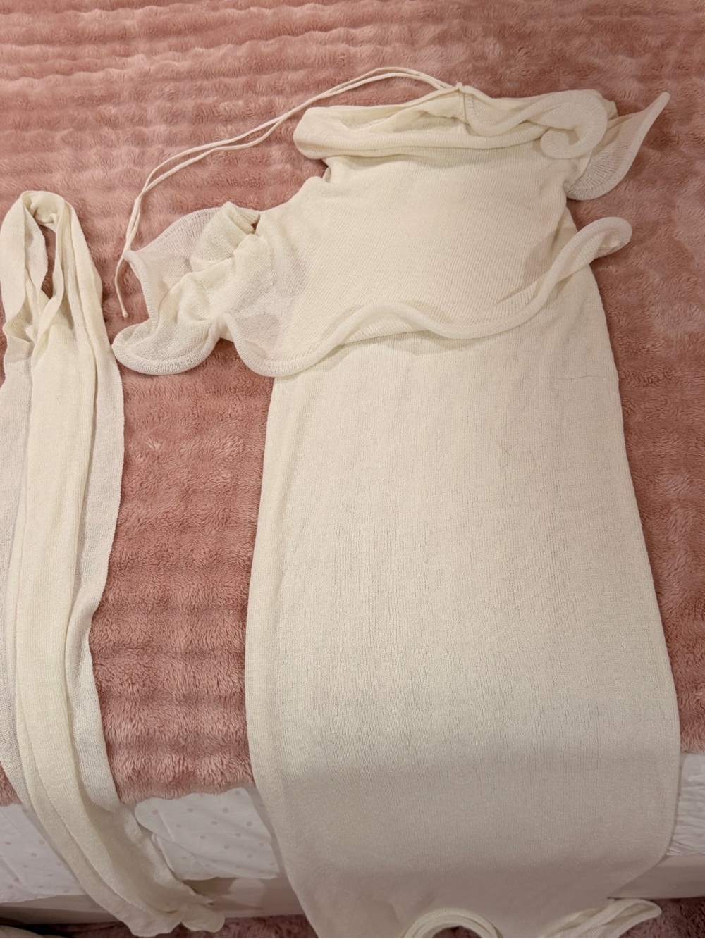 Meshki Ivory Halter Ruffle Maxi Dress - Picture 13 of 14